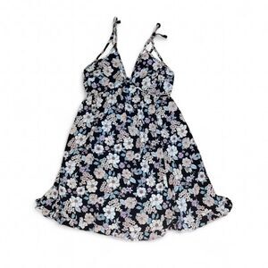 I Joah Women's Black Multicolored Floral Fairy Grunge Babydoll Dress SZ S NWT